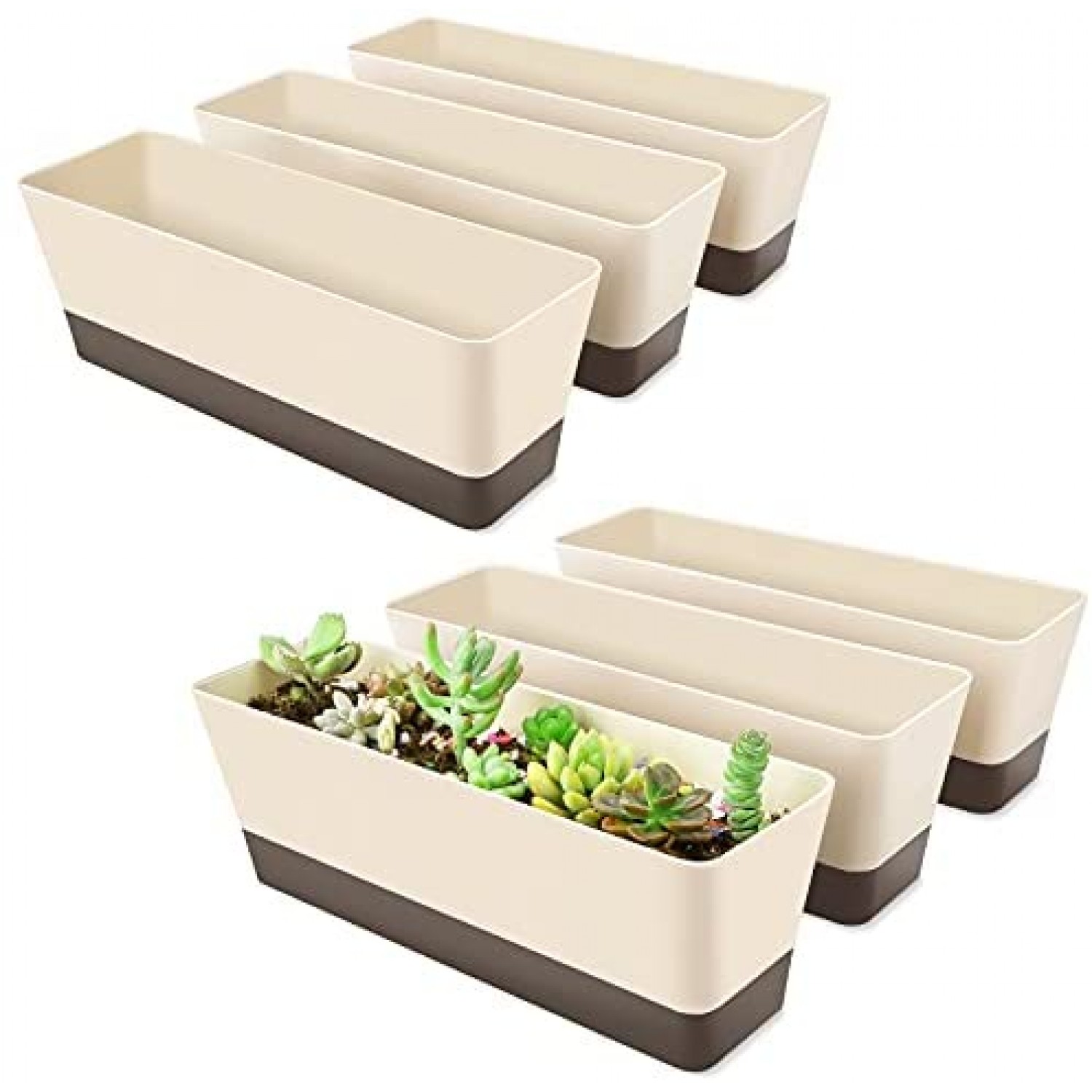 Wholesale Plant Tray Plastic Saucer Flower Pots Storage Rectangle Tray for  Succulent Cactus Collection Home Garden Decoration