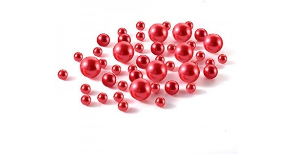 4mm Metallic Fused String Pearl Beads - Red - Annettes Cake Supplies